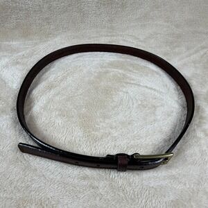 Woolrich Mens Genuine‎ Leather Belt Dark Brown Brass Buckle Size L